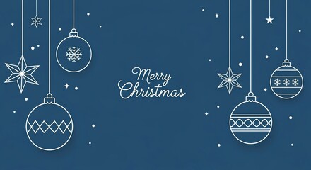 Elegant Merry Christmas Background Minimal Vector Art