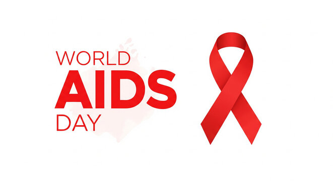 Show your support this World AIDS Day with this impactful red ribbon graphic, perfect for awareness campaigns and community outreach, inspiring hope and remembrance - Powered by Adobe