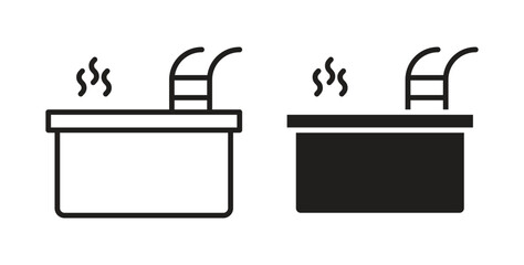 Hot tub icon for mobile app, editable designs