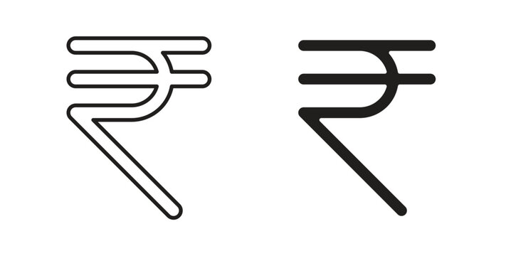 Indian rupee icon for mobile app, editable designs