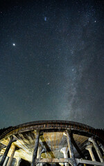 Starry Sky and Ruins, 廃墟となった工場の遺構と満天の星空