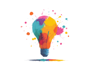 A colorful light bulb with a hole in the middle