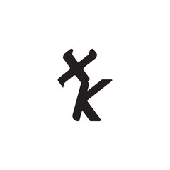 XK Alphabet Unique minimalist overlaping Monogram Simple Design Initial Bold Logo