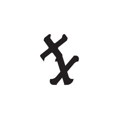XX Alphabet Unique minimalist overlaping Monogram Simple Design Initial Bold Logo