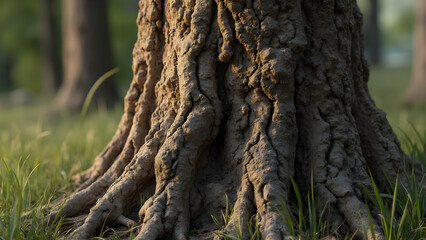 Fototapeta premium Textured bark of an ancient tree. Ultra realistic tree textures. Detailed close-up of tree bark. Natural wood patterns in old trees.