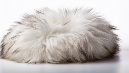 White Color Pom Pom Fur Isolated On Png Transparent Background