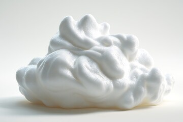 Puffy white foam with intricate swirls and soft shadows