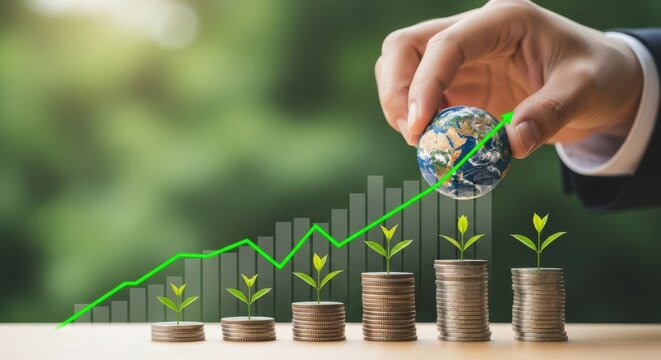 Hand placing coin on stack representing financial growth and investment opportunities