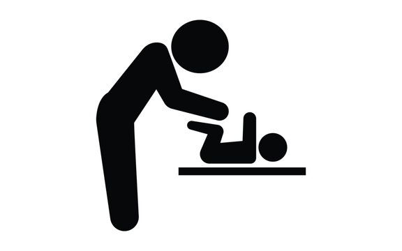Baby changing room icon isolated on white background design symbol restroom