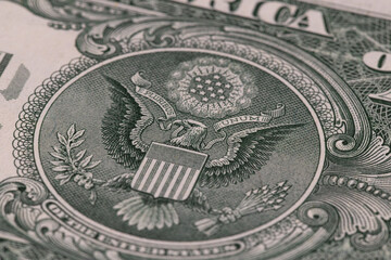 Full Frame Background of Scattered US One Dollar Banknotes