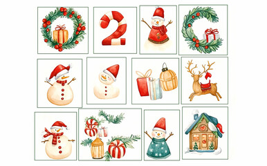 Christmas scrapbooking stickers,perfect for advent calendar or any xmas decor.Filled with joy and wonder, the symbolic elements and calming colors convey the holiday spirit for your scrapbooking story