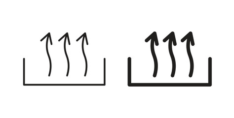 Heat icons with simple flat and thin stroke style