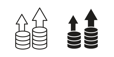 Fototapeta premium High revenue icons with simple flat and thin stroke style