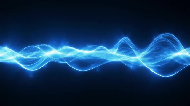 Glowing blue waves of energy flow