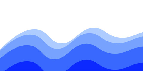 Seamless sea waves layered vector background. Blue ocean waves. Water wave pattern design.