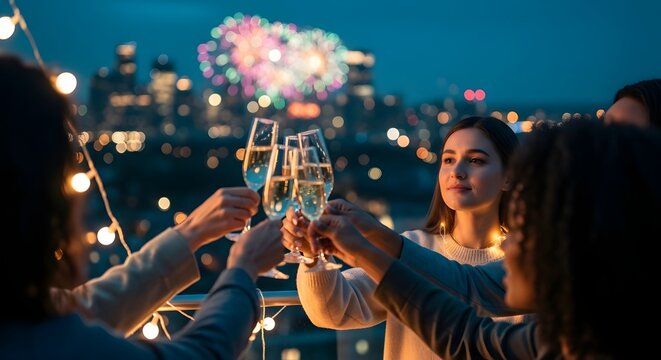 Rooftop Toast to 2026 with City Fireworks - Powered by Adobe