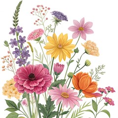 Vibrant mixed bouquet of summer garden flowers