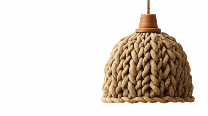 Braided Rope Pendant Lamp left copy space