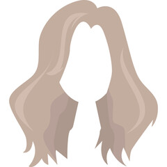 Light Brown Wavy Hairstyle Transparent Background Isolated Hair Beauty Style Fashion Object Element Clipping Path Element