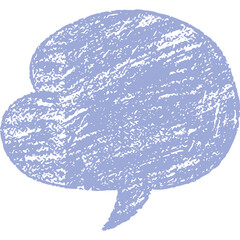 Light Blue Speech Bubble Icon with Textured Effect on Transparent Background and Copy Space for Text and Communication Symbol