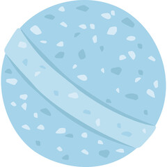 Light Blue Sphere with Speckled Texture and Diagonal Banding Minimalist Design with Transparent Background