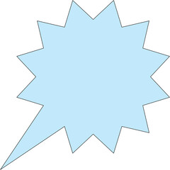 Light Blue Starburst Speech Bubble With Dashed Outline On Transparent Background Empty Space For Text