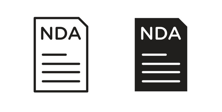 NDA icons with simple flat and thin stroke style
