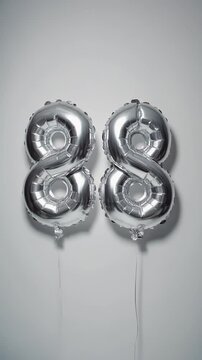 Silver balloon number 88 for birthday or anniversary party