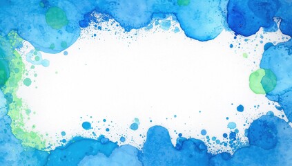 Obraz premium Blue watercolor splatter with spot blotches, suitable for artistic backgrounds and layouts