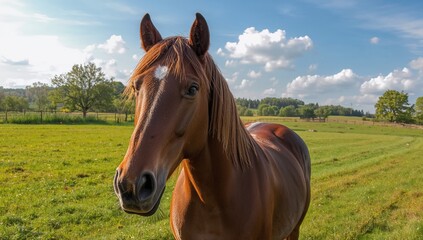 Obraz premium portrait of a horse, focus on animal grace and rural life