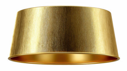 Gold metallic drum lamp shade isolated