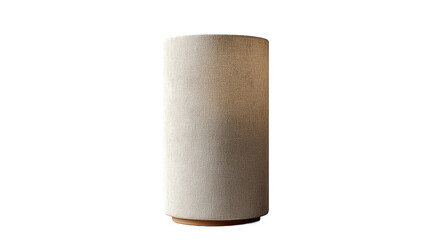 Linen cylinder pouf isolated on white background