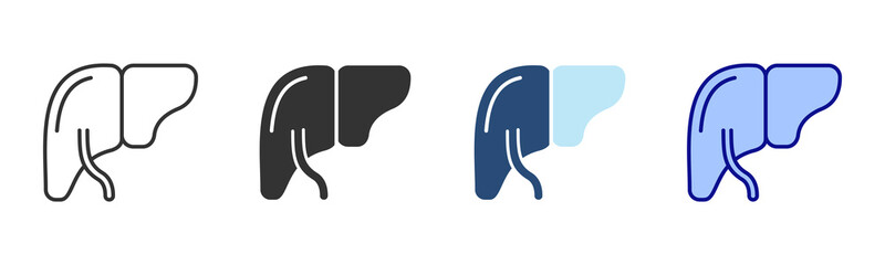 Liver Icon Set. Designed In Multi Style