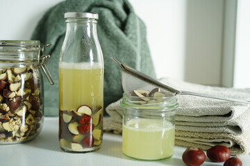 Homemade chestnut-based natural laundry detergent.