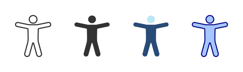 Human Body Icon Set. Designed In Multi Style