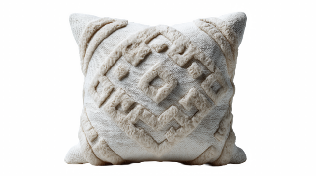 Neutral Textured Pillow with Fur Pattern
