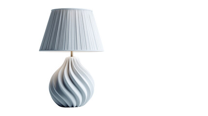 White Ceramic Table Lamp with Pleated Shade