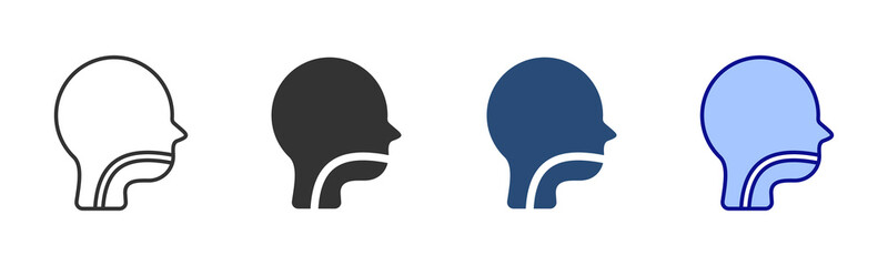 Throat Icon Set. Designed In Multi Style