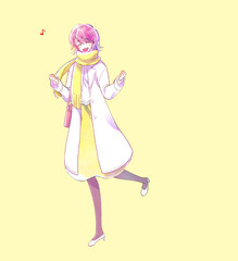 外出する女性　笑顔　両手で握りこぶしを作る　はしゃぐ　冬