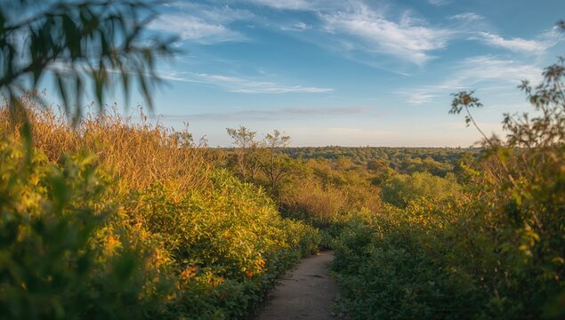 Nature photography showcasing an abstract view of a park in autumn, minimalism, seasonal change