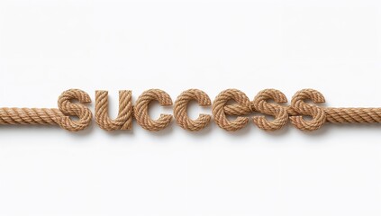 Obraz premium Success text displayed on a white screen backdrop, focus on clarity and readability