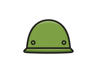 Fototapeta premium A cartoonish green helmet with a black outline