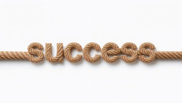 Success text displayed on a white screen backdrop, focus on clarity and readability