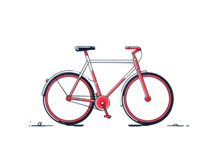 Obraz premium A red and white bicycle with a red seat and red handlebars