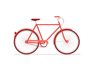 Obraz premium A red bicycle with a white seat and a white handlebar