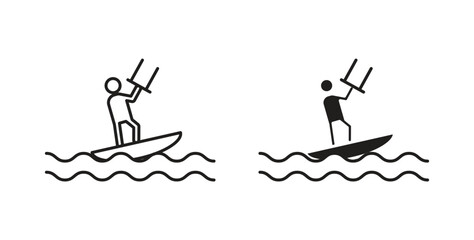 Kitesurf sign icon. Symbol, logo illustration. graphic icon set