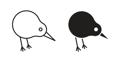 Kiwi bird icon. Symbol, logo illustration. graphic icon set