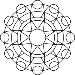 Abstract geometric atomic pattern design