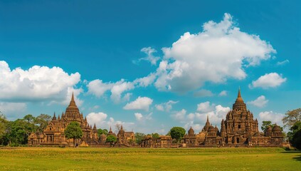 Royal tombs against a blue sky, an exploration of historical architecture, preservation
