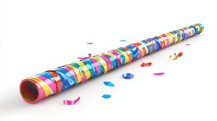 Colorful Party Horn with Streamers for Celebration and Festivity.